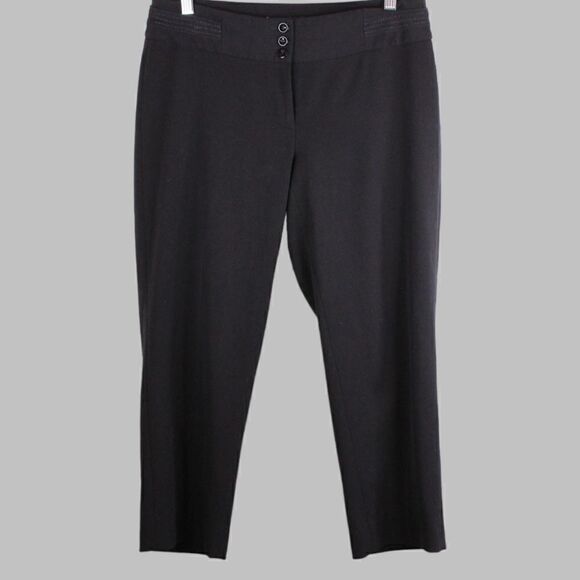 WHBM Cropped Pants the Legacy Slim Pant Solid Black Size 6 - Picture 1 of 9